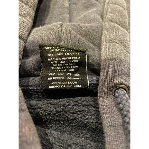 Obey Propaganda Mens Black Hoodie Sweatshirt Jacket Size Medium - Picture 8 of 8